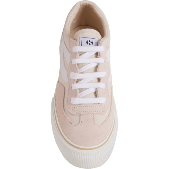 NEW Superga 3041 Revolley Color-Block Sneakers Beige Lt-F White For Women 252 - Picture 3 of 9